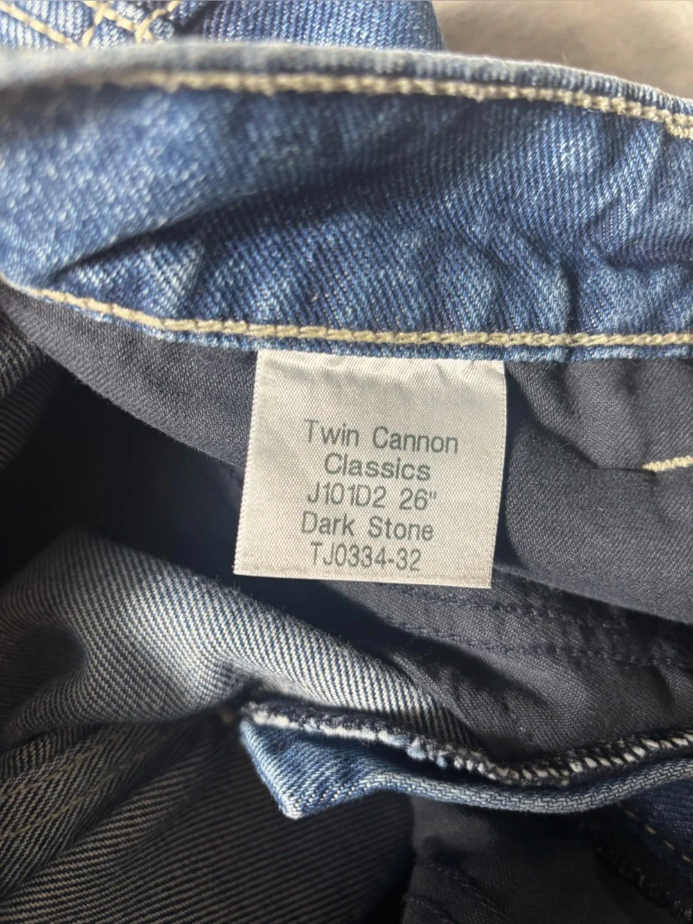 JNCO Twin Cannon Vintage Wide Leg Baggy Jeans Dark Wash Skater Y2k Size 26x27
